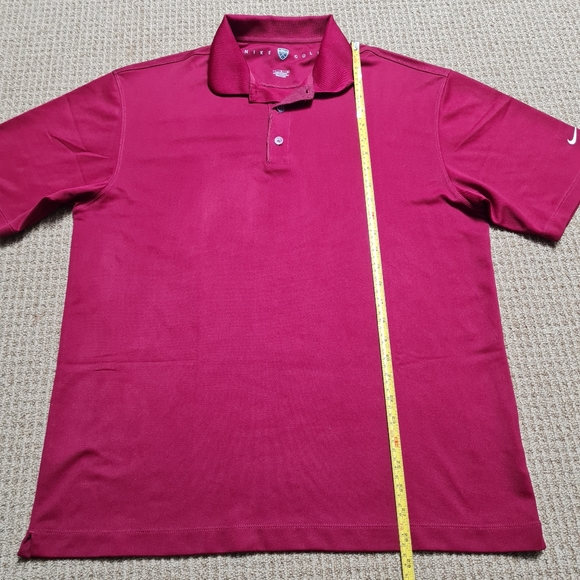 Nike Golf Mens Polo Shirt Fit Dry Sport Red Pro Size L - Picture 12 of 14